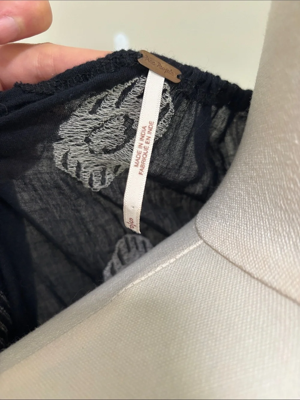 Free People Black Pukka Top
